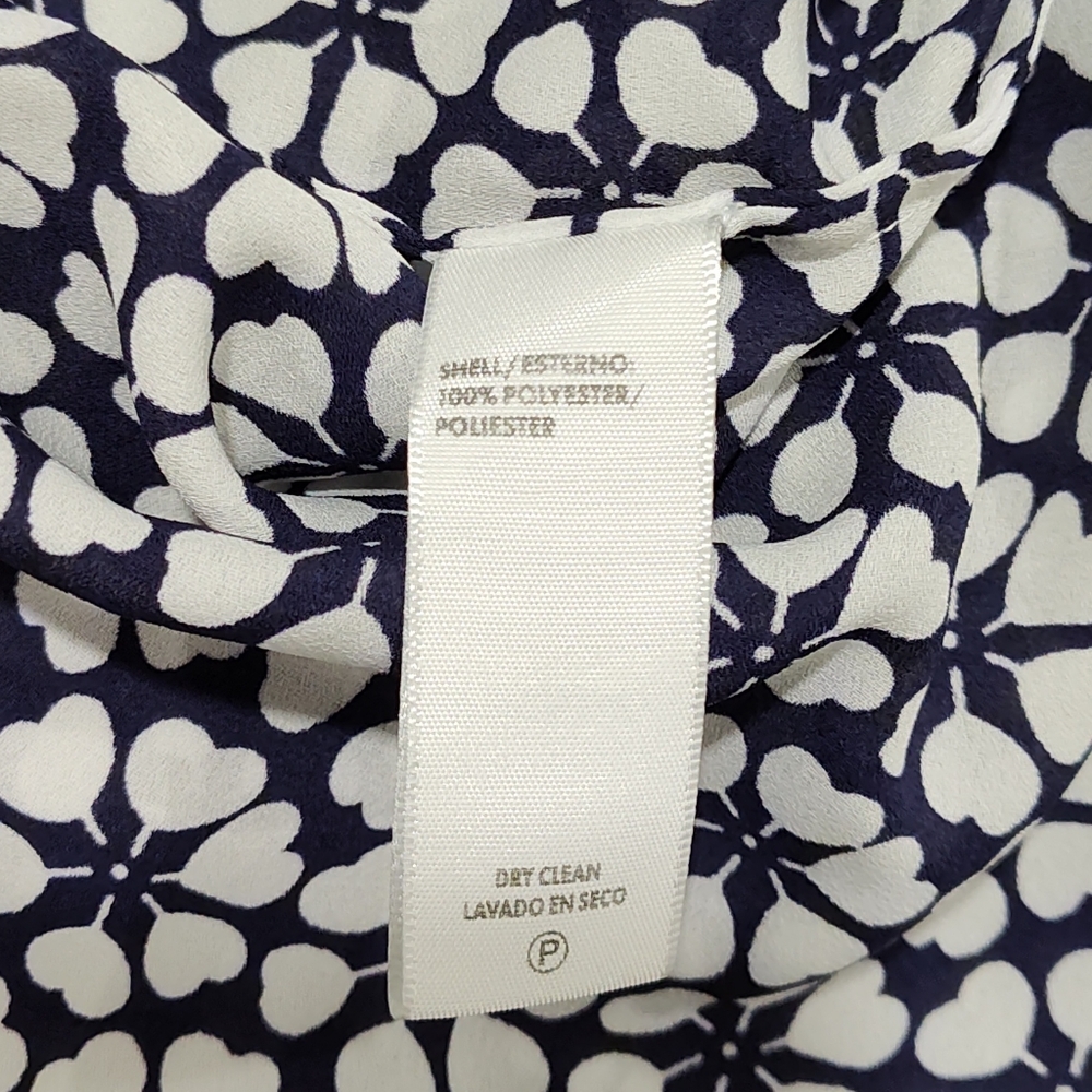 Rebecca Minkoff Women's 3/4 Sleeve Geometric Navy And White Blouse Shirt Size M - Picture 7 of 7